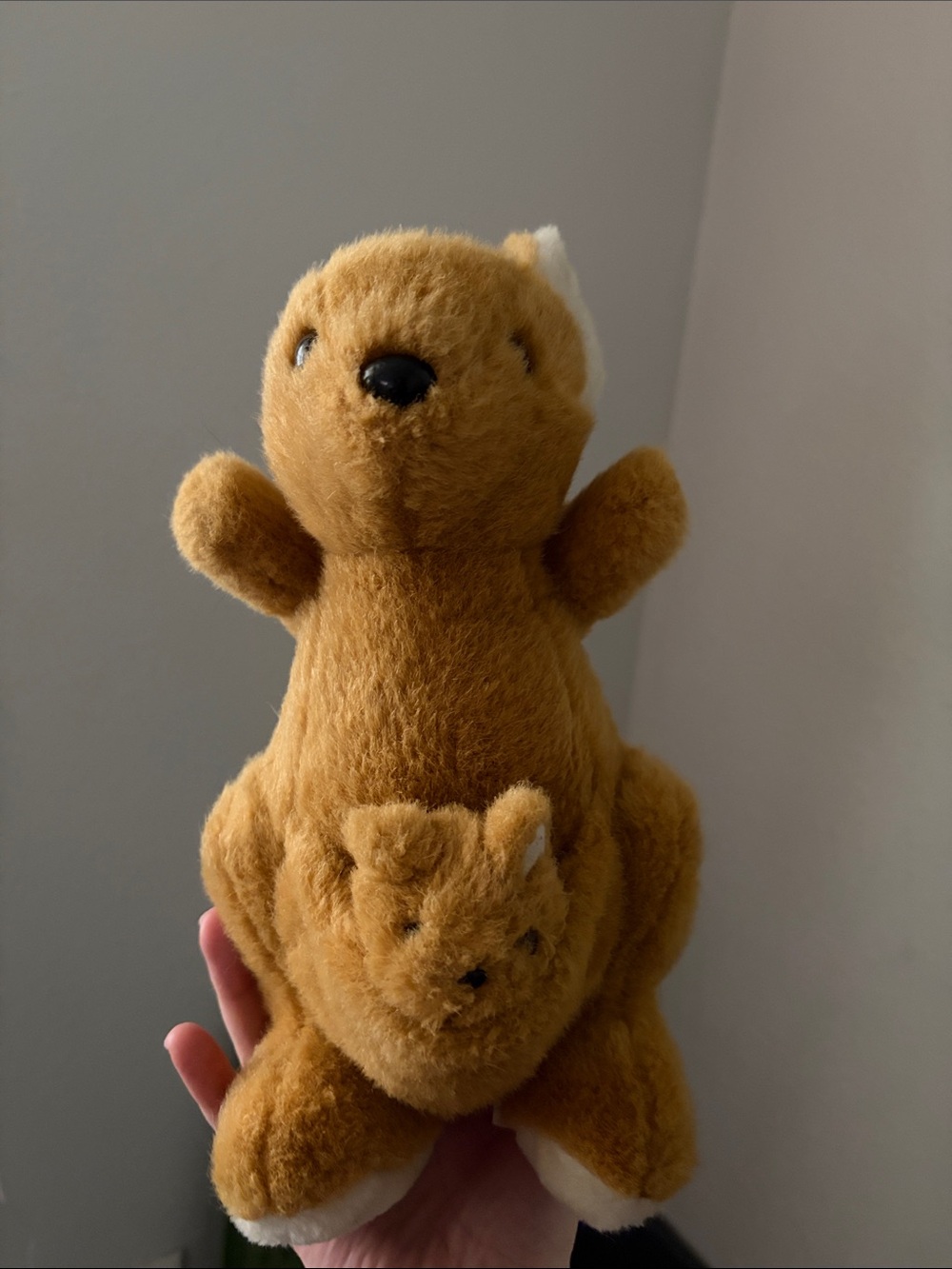 Brown Plush Kangaroo with Joey Plush nub